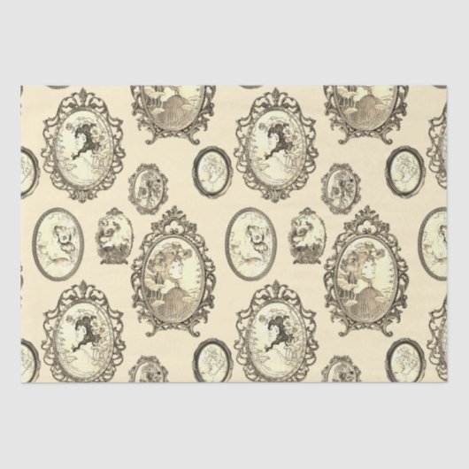 Elegante Vintage Jugendstil-Girls-Blume Seidenpapier (Vorderseite)