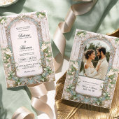 Elegante Vintage Jugendstil-Hochzeit Einladung