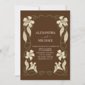 Elegante Vintage Jugendstil-Hochzeit Einladung (Vorderseite)