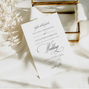 Elegante Vintage Kalligrafie-Hochzeit Einladung