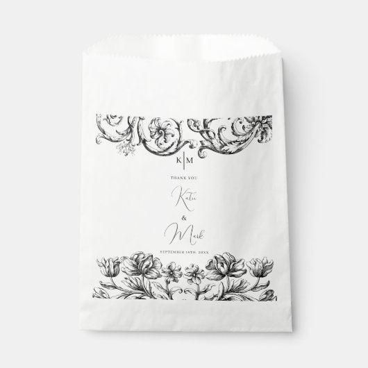 Elegante Vintage Kalligrafie-SkriptWedding Geschenktütchen (Vorderseite)