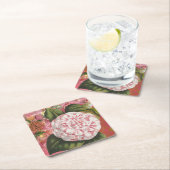 Elegante Vintage Kamelien Rechteckiger Pappuntersetzer (Vor Ort)