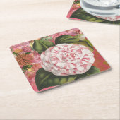 Elegante Vintage Kamelien Rechteckiger Pappuntersetzer (angewinkelt)