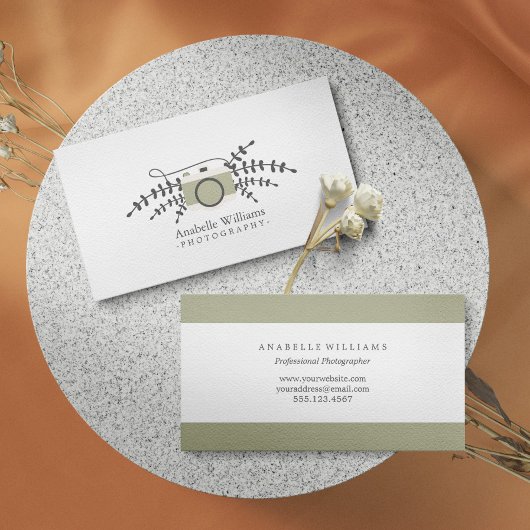 Elegante Vintage Kamera Visitenkarte