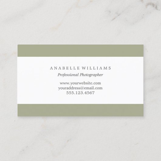 Elegante Vintage Kamera Visitenkarte (Rückseite)