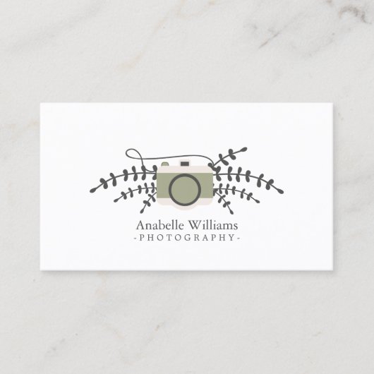 Elegante Vintage Kamera Visitenkarte (Vorderseite)