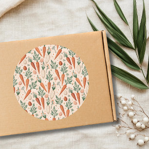 Elegante Vintage-Karotten mit Blüten und kleinen E Runder Aufkleber
