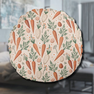 Elegante Vintage-Karotten mit Blüten und kleinen E Rundes Kissen