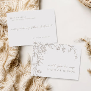 Elegante Vintage-Karte zur Ehrenjungfernvorschlag Einladung