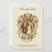 Elegante Vintage katholische Hochzeit Save The Date (Vorderseite)