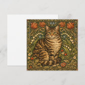 Elegante Vintage-Katze floral botanisch (Vorne/Hinten)