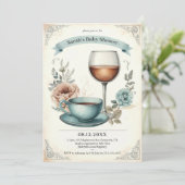 Elegante Vintage Kinderdusche Einladungen für Jung (Stehend Vorderseite)