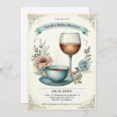 Elegante Vintage Kinderdusche Einladungen für Jung (Vorne/Hinten)