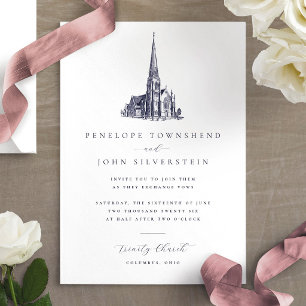 Elegante Vintage Kirche Einladung