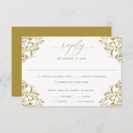 Elegante Vintage klassische Hochzeit RSVP Karte
