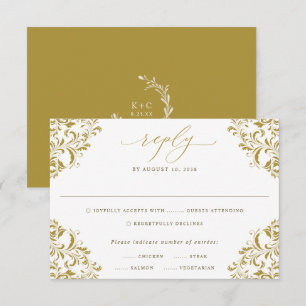 Elegante Vintage klassische Hochzeit RSVP Karte