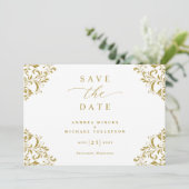 Elegante Vintage klassische Hochzeit Save The Date (Stehend Vorderseite)