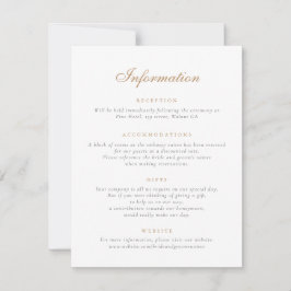 Elegante Vintage klassische Hochzeitsinformationen Einladung