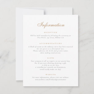 Elegante Vintage klassische Hochzeitsinformationen Einladung