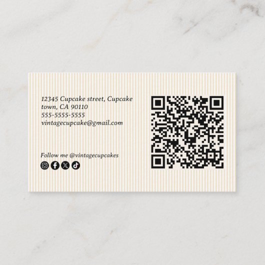 Elegante Vintage Kochgeräte Visitenkarte (Rückseite)