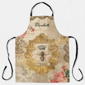 Elegante Vintage Königin Bee Decoupage Schürze (Vorderseite)