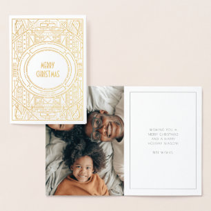 Elegante Vintage Kunst Deko Frohe Weihnachten Folienkarte