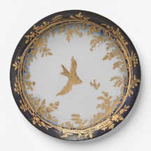 Elegante Vintage-Kunst Goldener Vogel Schwalbe
