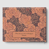 Elegante Vintage Kupfer-Rose Quinceañera Gästebuch (Rückseite)