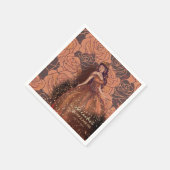 Elegante Vintage Kupfer-Rose Quinceañera Napkin Serviette (Ecke)