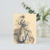 Elegante Vintage Lady Postkarte (Stehend Vorderseite)