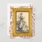 Elegante Vintage Lady Postkarte (Vorne/Hinten)
