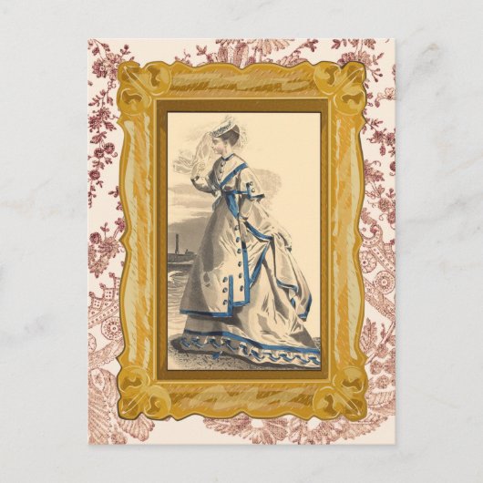 Elegante Vintage Lady Postkarte (Vorderseite)