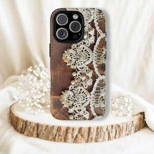 Elegante Vintage-Land-Leder-Spitze Damen Case-Mate iPhone 14 Pro Max Hülle