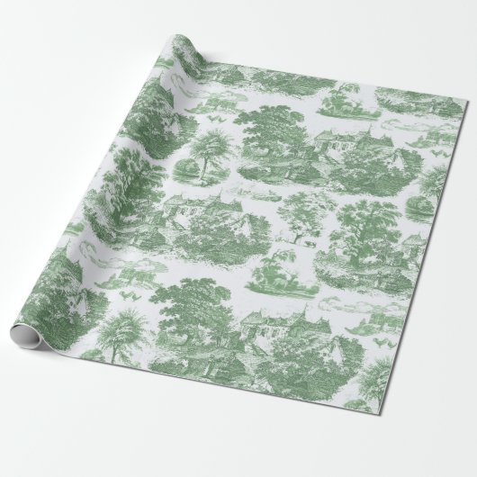 Elegante Vintage Landschaft Geschenkpapier (Ungerollt)