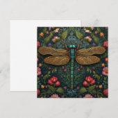 Elegante Vintage Libelle boho botanisch Einladung (Vorne/Hinten)