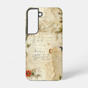 Elegante Vintage-Liebensnotiz Floral Samsung Galaxy Hülle
