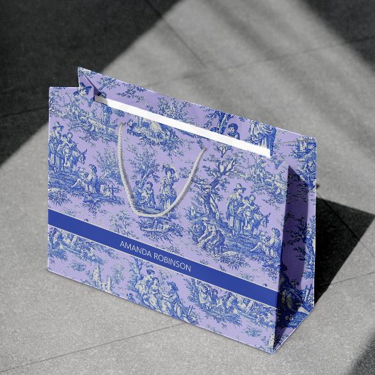 Elegante Vintage lila Blautöle Große Geschenktüte