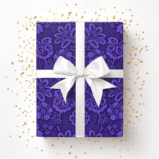 Elegante Vintage Lila Blüte Geschenkpapier