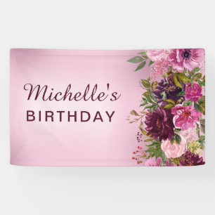 Elegante Vintage, Lila Rosa Rose Banner