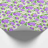 Elegante Vintage Lila Rose Weißer 2 Hintergrund Geschenkpapier (Ecke)