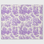 Elegante Vintage lila Toile de jouy Geschenkpapier (Flach)