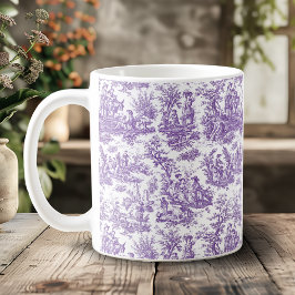 Elegante Vintage lila Toile de jouy Kaffeetasse