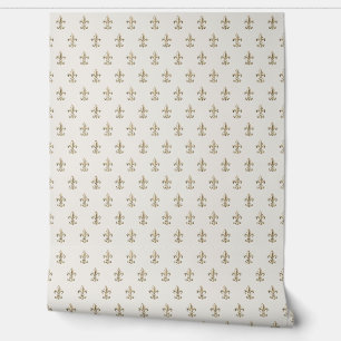 Elegante Vintage Lilie Französisch Gold Tapete