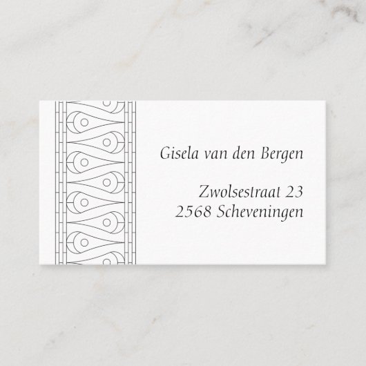 Elegante Vintage Linie Art: Visitenkarte (Vorderseite)
