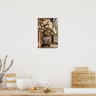 Elegante Vintage-Magnolie Blumenwandkunst – Botani Poster