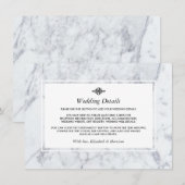 Elegante Vintage Marmorhochzeit - Details Begleitkarte (Vorne/Hinten)