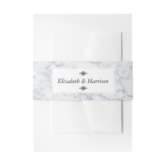 Elegante Vintage Marmorhochzeit Einladungsbanderole (Vorderseite Beispiel)