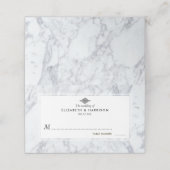 Elegante Vintage Marmorhochzeit Platzkarte (Außenseite Aufgefaltet)