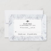 Elegante Vintage Marmorhochzeit RSVP Karte (Vorderseite)