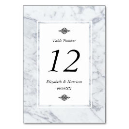 Elegante Vintage Marmorhochzeitungs-Tischnummer Tischnummer
